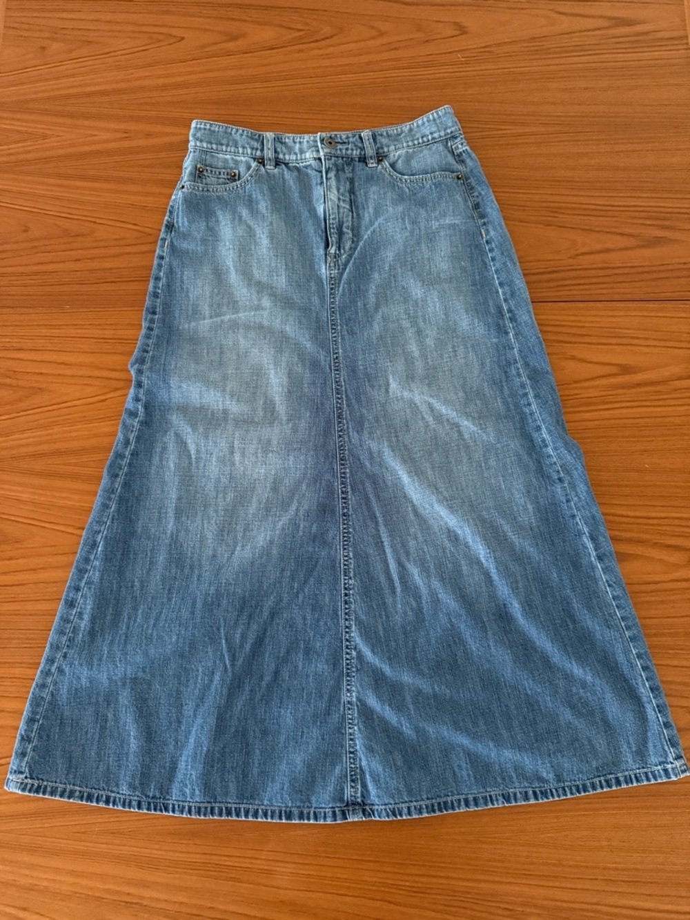 Ralph Lauren Denim A-Line Maxi Skirt - Light Blue